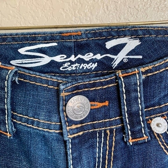 Seven 7  blue jeans  women denim jeans bootcut blue size 27 - Picture 4 of 10